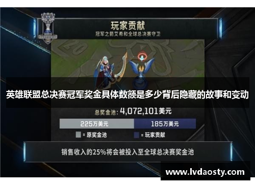 英雄联盟总决赛冠军奖金具体数额是多少背后隐藏的故事和变动